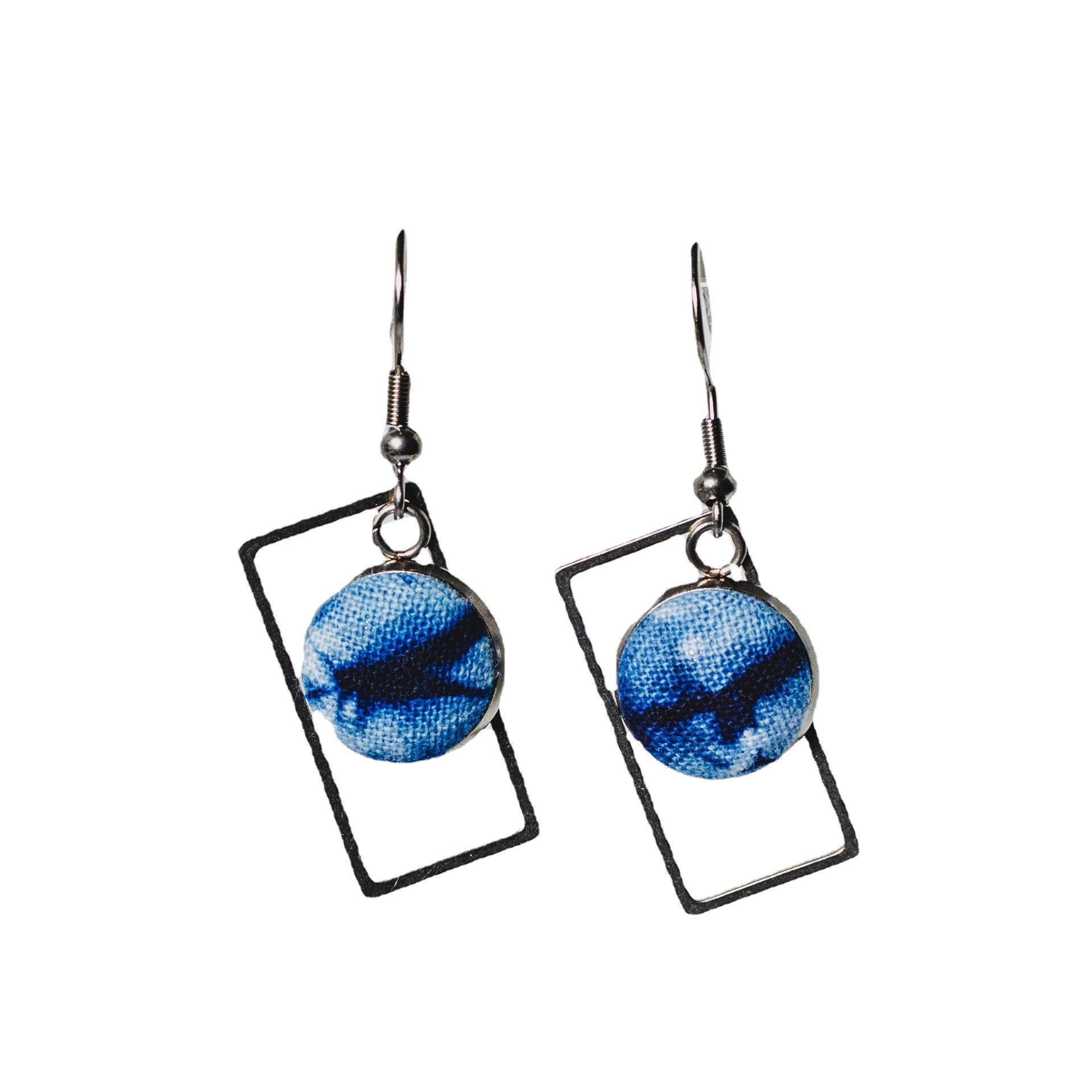 Wholesale tie-dye handmade stainless steel geometric earrings