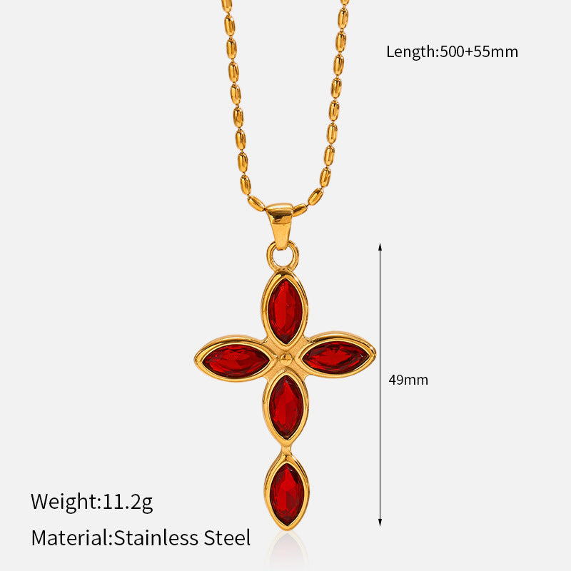 Wholesale Stainless Steel Cross Necklace Retro Necklace