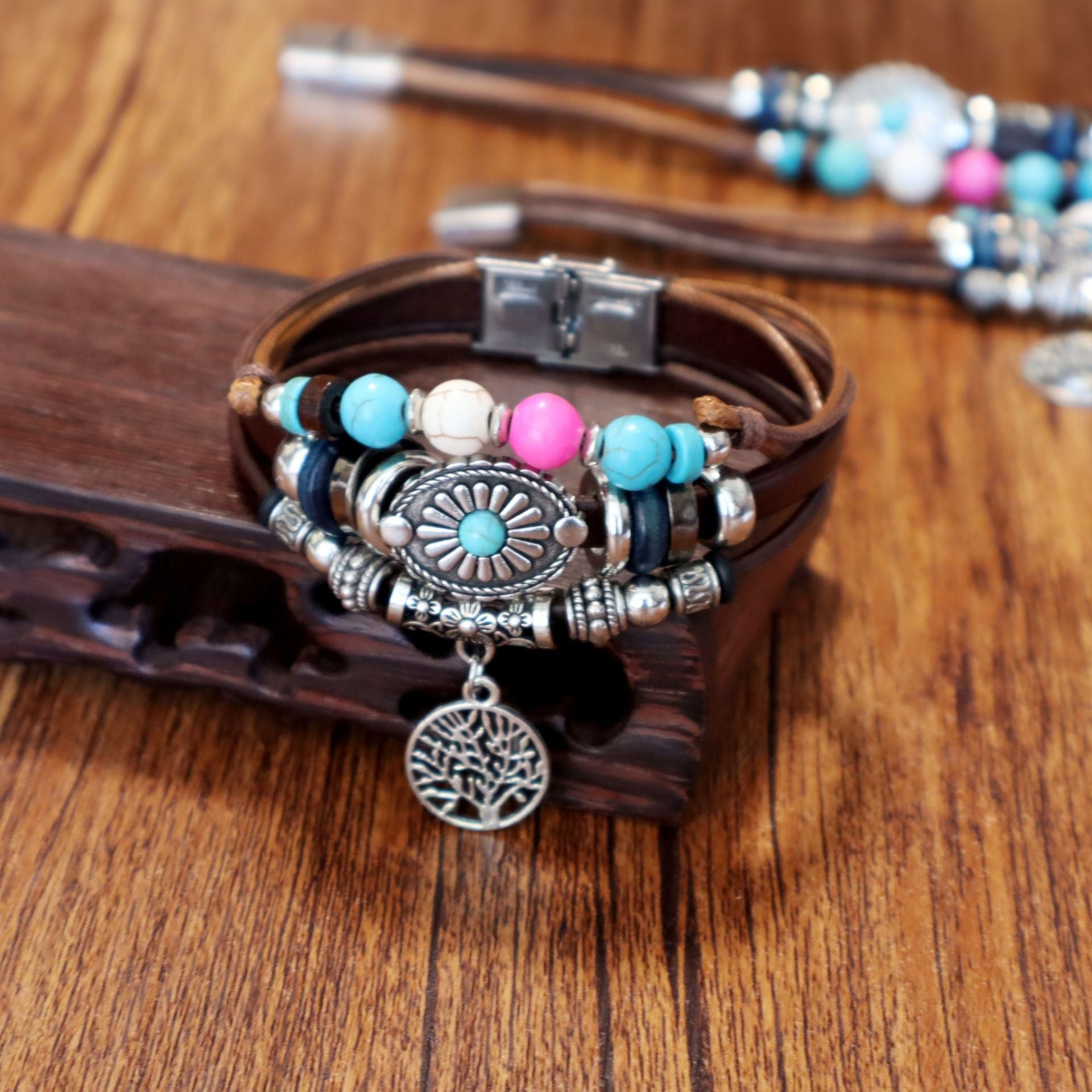Wholesale Stainless Steel Bohemian Tree of Life Bracelet - Unisex Jewelry Accessory for Resale
