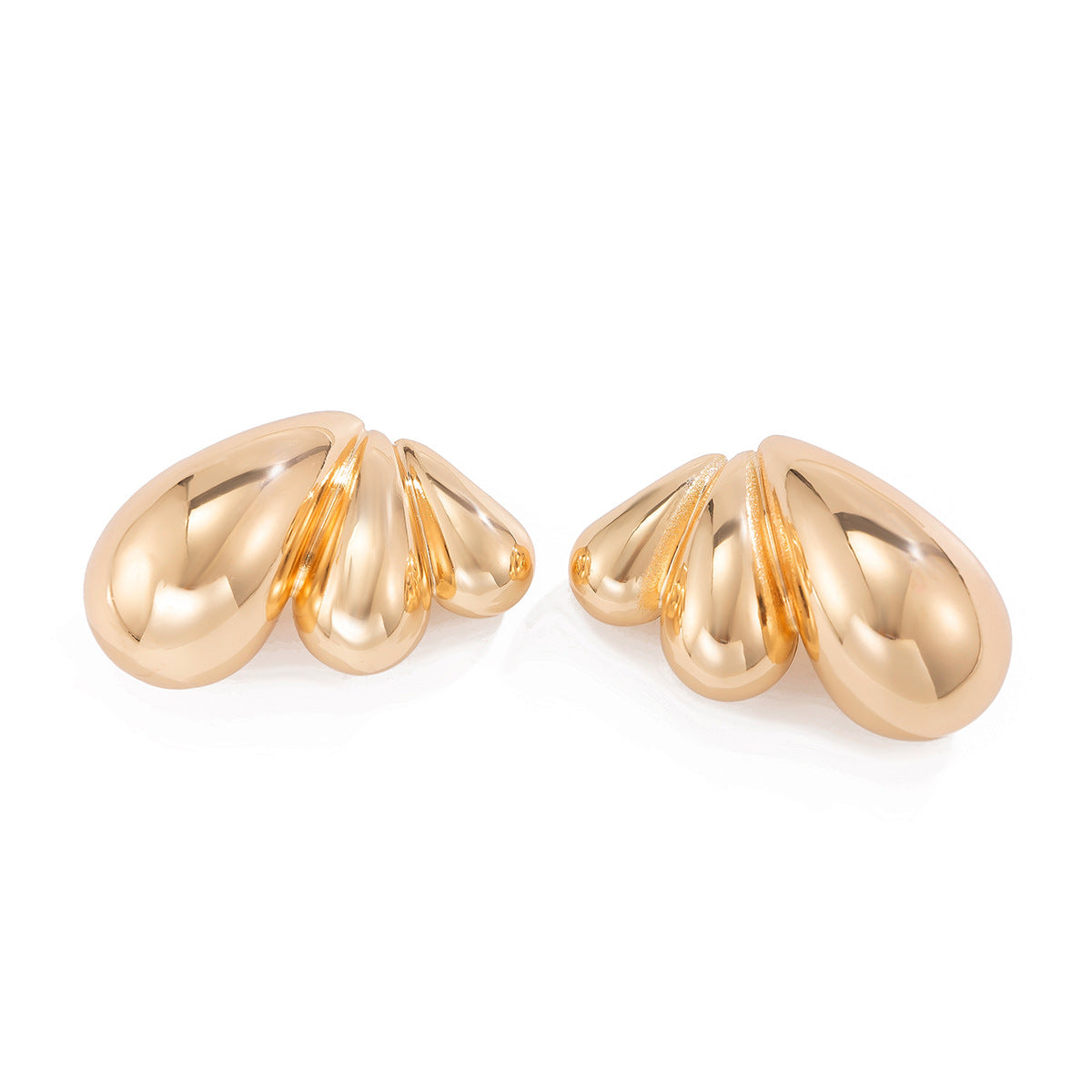 Wholesale Glossy Comma Drop Alloy Earrings