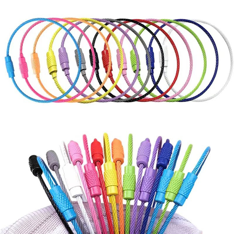 Wholesale 10pcs Color Paint Wire Ring DIY Keychain Accessories Bulk Keychains ACC-KC-HeYuan001