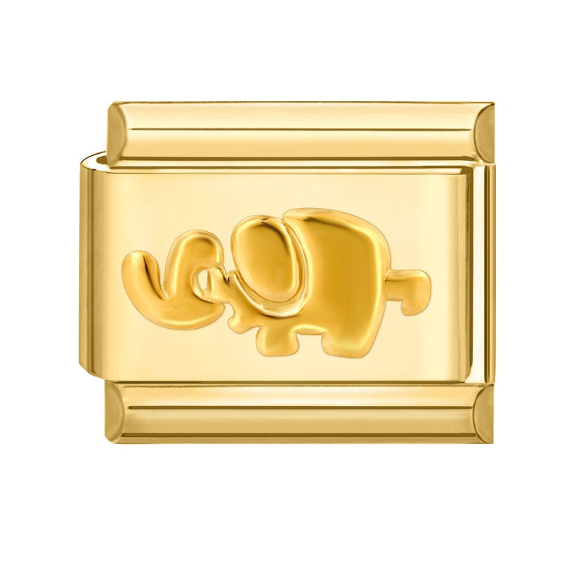 Wholesale Italian Charm Bracelet 9mm DIY Creative Gold Base Stainless Steel Composable Bracelet