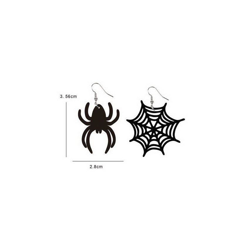 Wholesale Acrylic  Earrings Dark Gothic Skull And Pumpkin Design Trendy Fashion Jewelry Accessory For Gift And Resale
