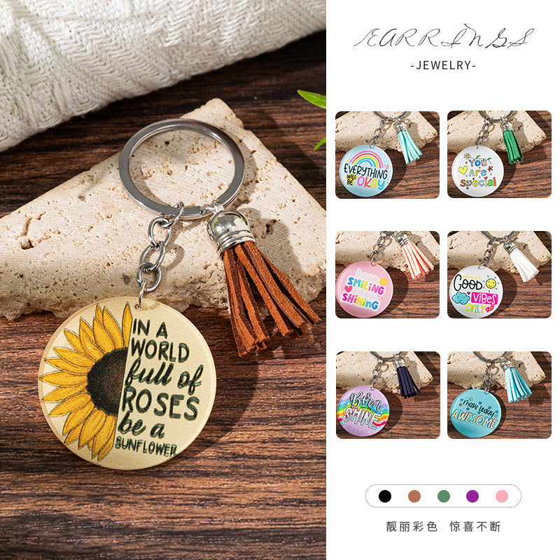 Wholesale Creative Rainbow English Letter Acrylic Keychain