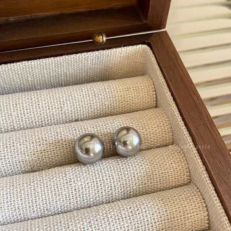 Wholesale S925 Silver Needle Pearl Bun Earrings ACC-ES-Mengf006