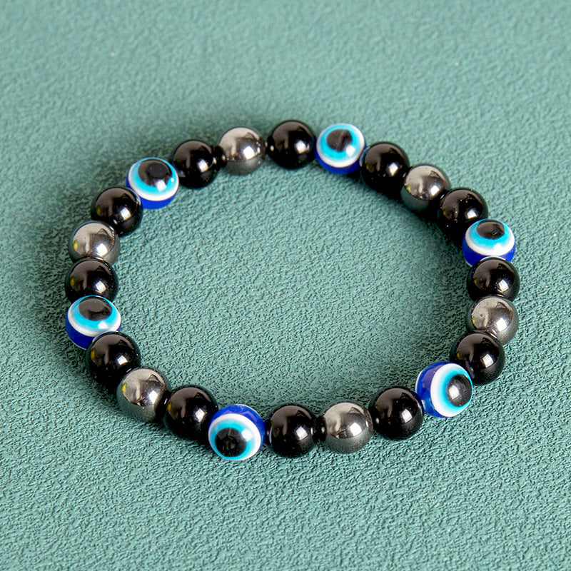 Wholesale 2pcs Evil Eye Obsidian Bracelet Single Circle Beaded Bracelet ACC-BT-Xinc006