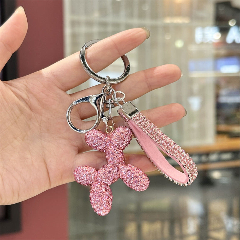 Wholesale Full Diamond Balloon Dog Keychain