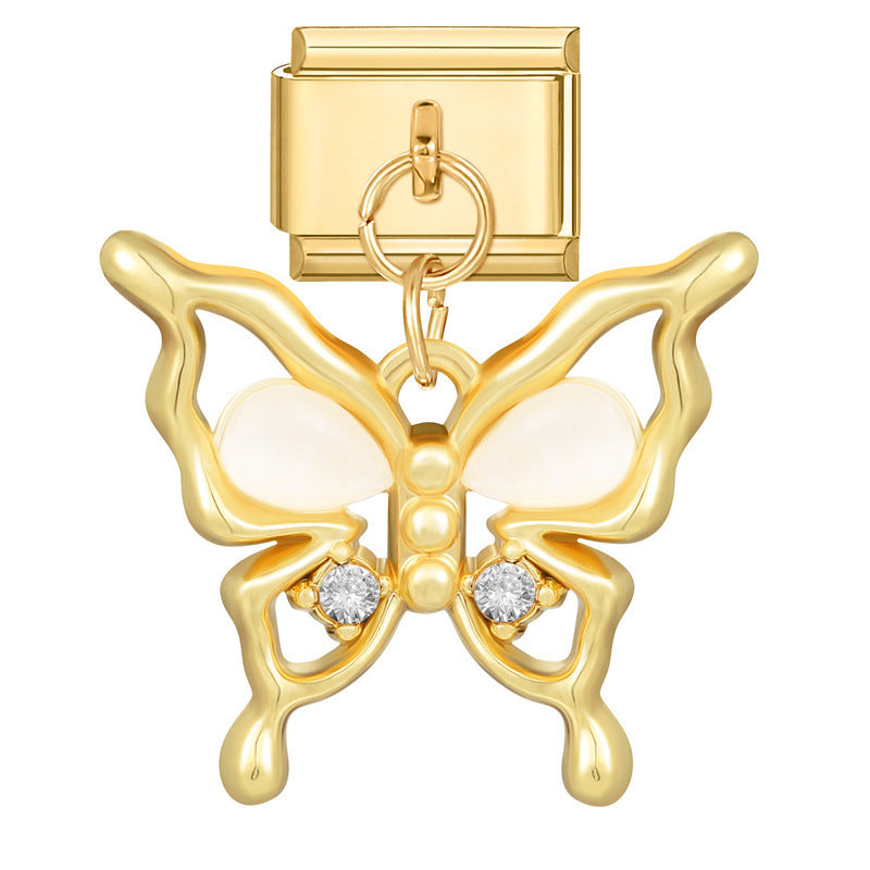 Wholesale Italian Charm Bracelet 9mm DIY Splicing Removable Stainless Steel Gold Base Pendant Composable Bracelet