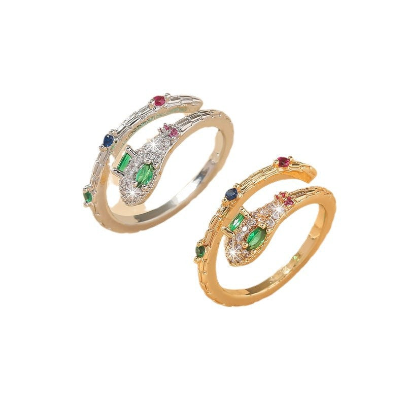 Wholesale snake shape open adjustable ring