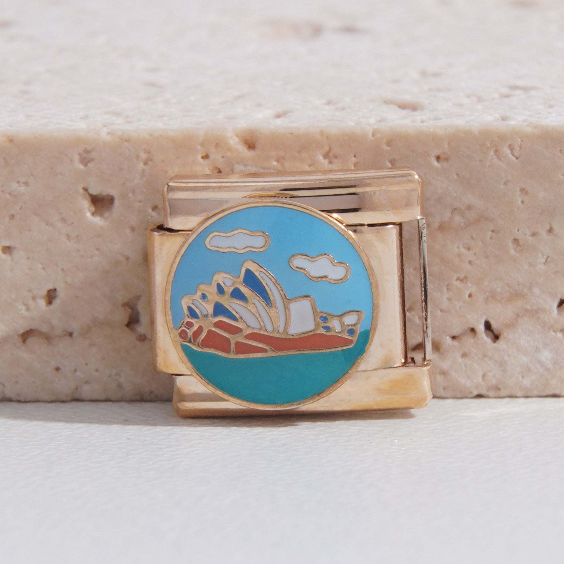 Wholesale Italian Charm Bracelet 9mm DIY Splicing Blue Series Stainless Steel Composable Bracelet