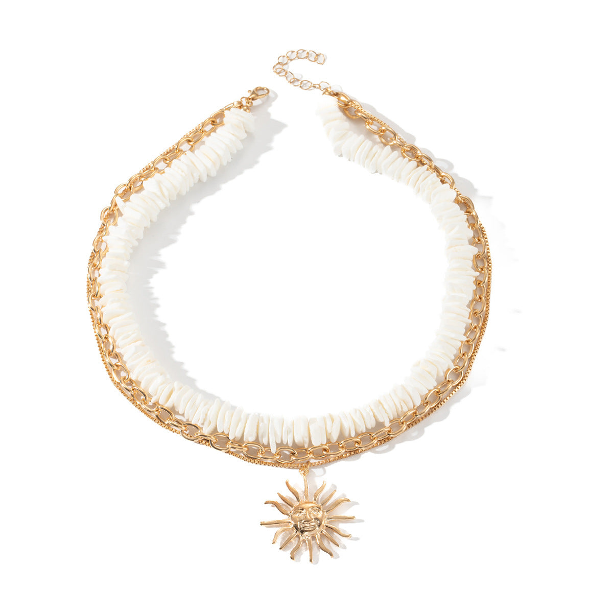 Wholesale Natural Shell Necklace Light Luxury  Pendant Multi-layer Overlapping  Clavicle Chain