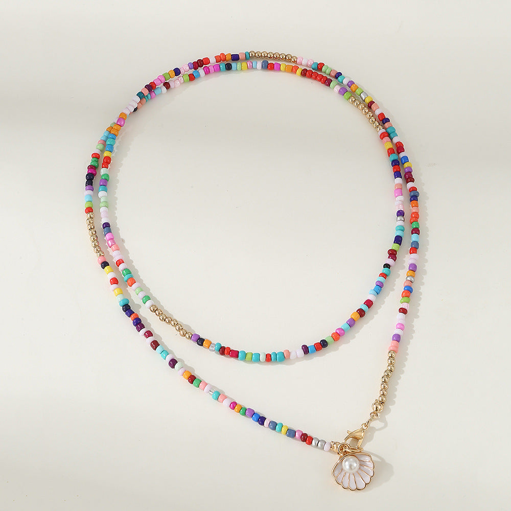 Wholesale  Bohemian Color Bead Necklace Colorful Shell Necklace