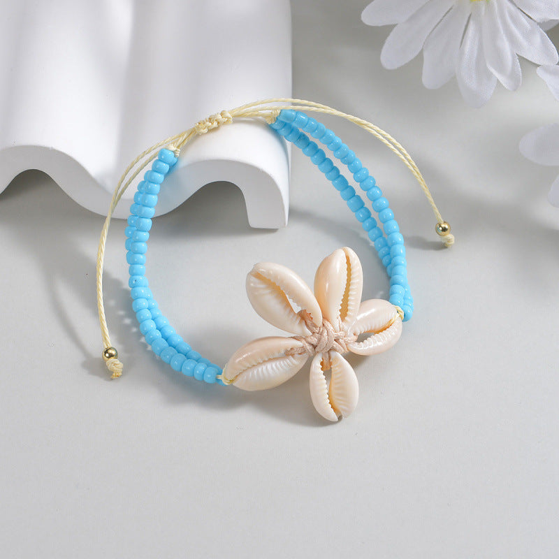 Wholesale Bohemian holiday style natural shell anklet