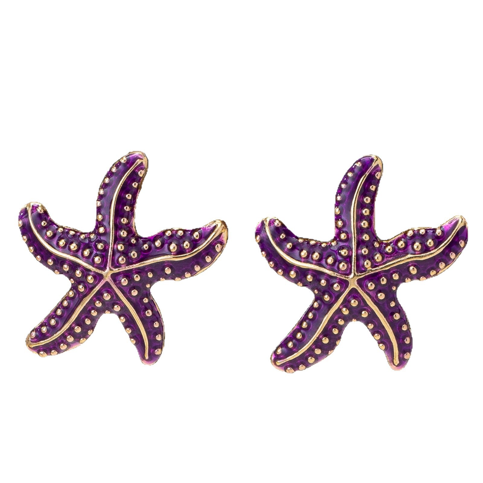 Wholesale Electroplated Alloy Purple Starfish Earrings For Women Stylish Everyday Wear