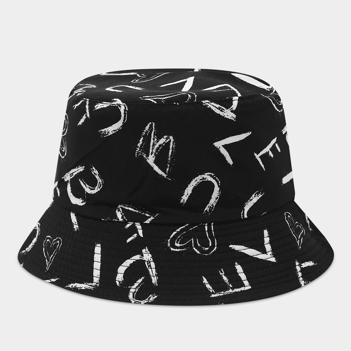 Wholesale  Graffiti Letter Double-sided Fisherman Hat Bucket Hat