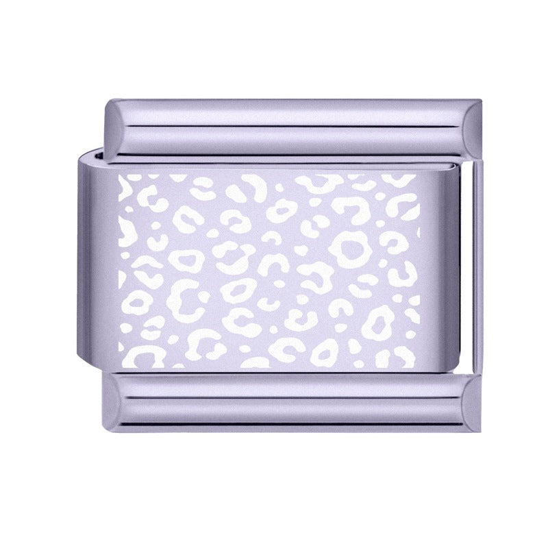 Wholesale Italian Charm Bracelet 9mm DIY Splicing Light Purple Series Stainless Steel Composable Bracelet