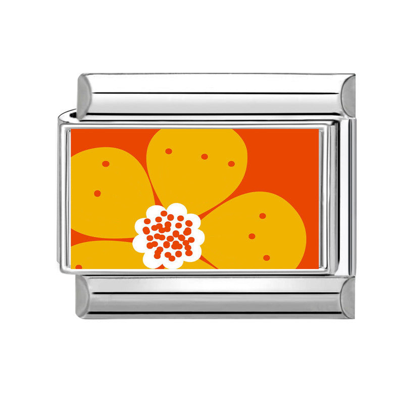 Wholesale  Italian Charm Bracelet 9mm DIY Fresh Floral-Themed  Creative Stainless Steel Composable Bracelet