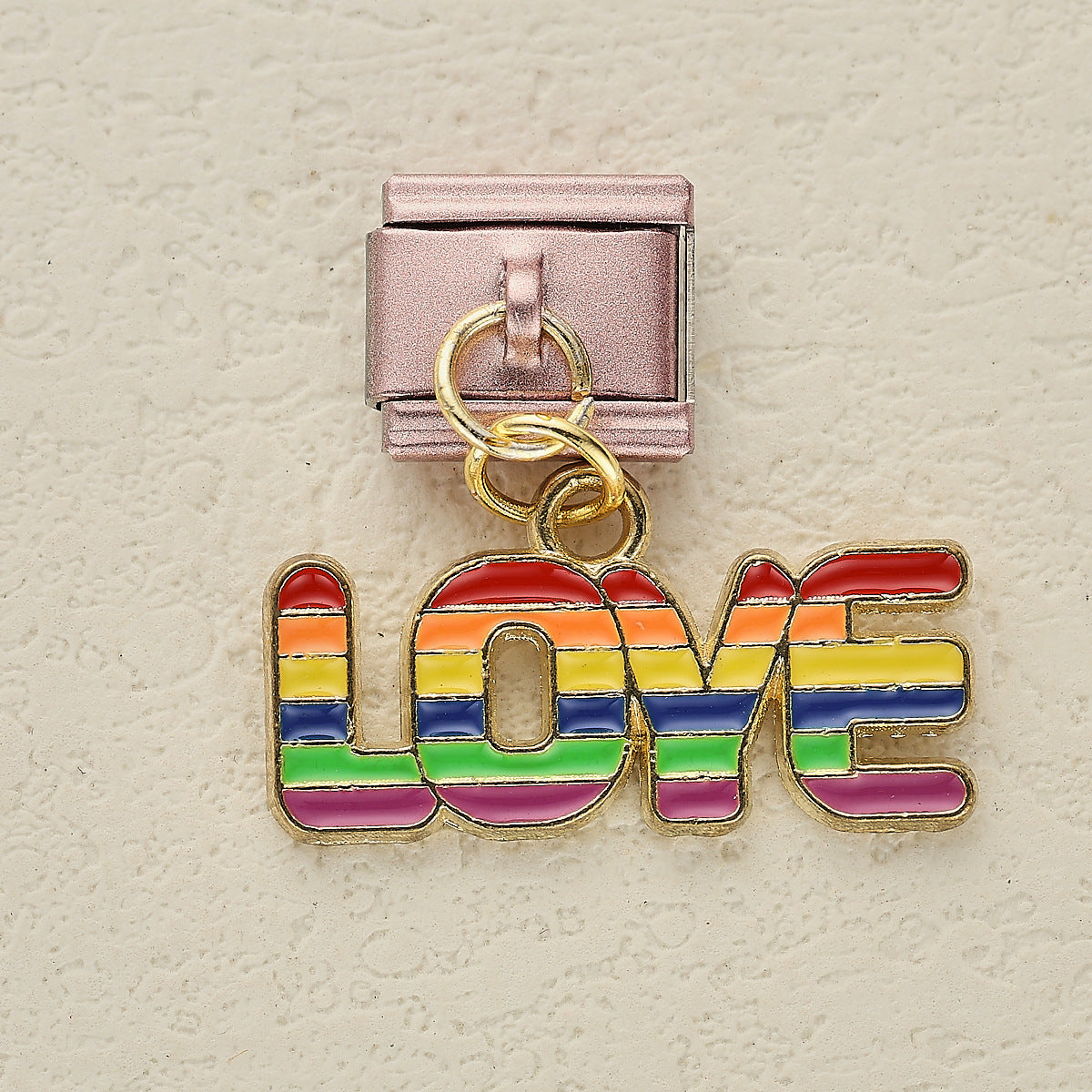 Wholesale 10pcs Italian Charm Bracelet 9mm DIY Splicing Rainbow Puppy Heart Element Pendant Stainless Steel Composable Bracelet