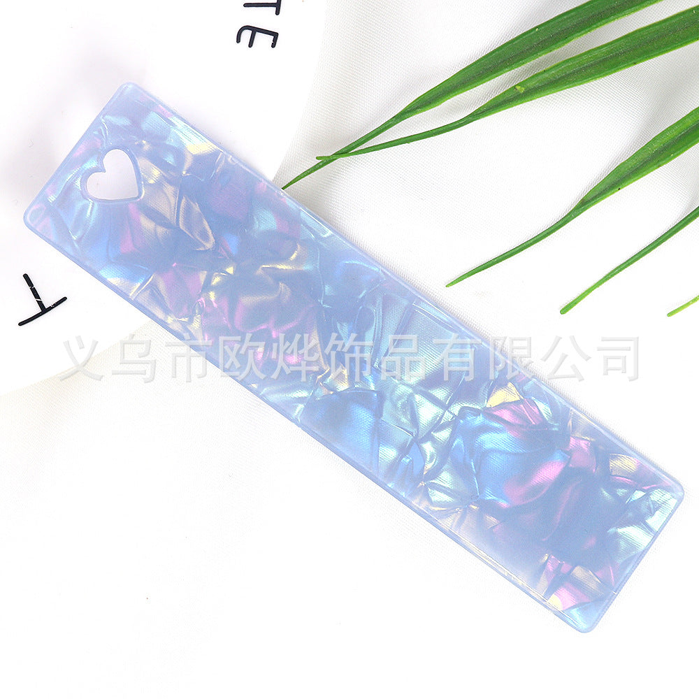 Wholesale 10PCS DIY Textured Acrylic Heart-shaped Bookmark with Keyhole Design
