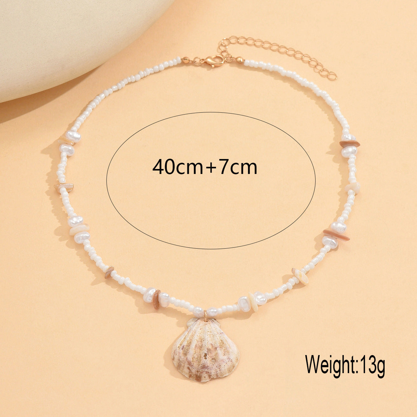 Wholesale shell bead chain beaded clavicle chain necklace