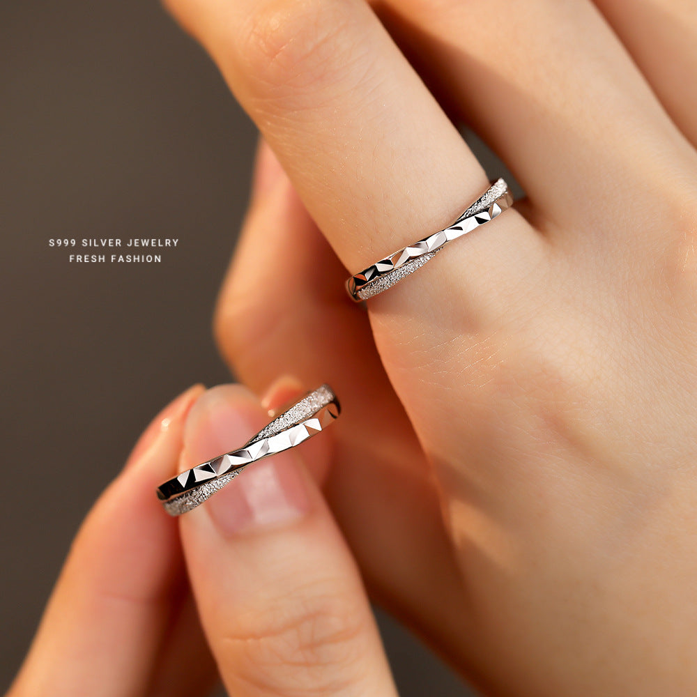 Wholesale s999 silver light luxury ring