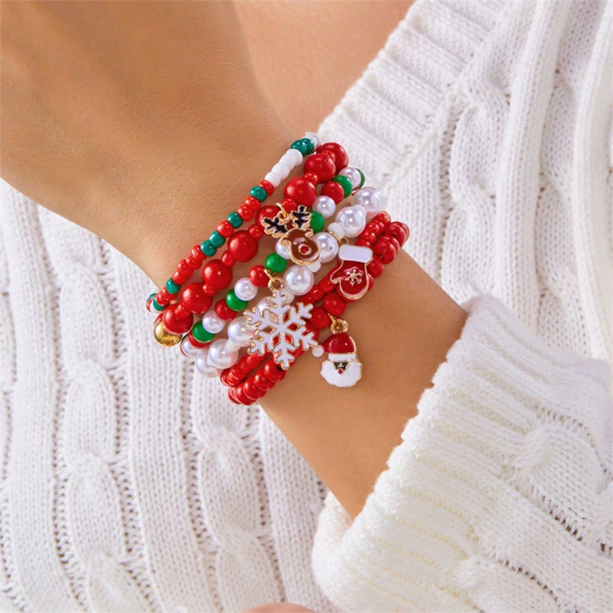 Wholesale Christmas  Bell Multi-layer Bracelet