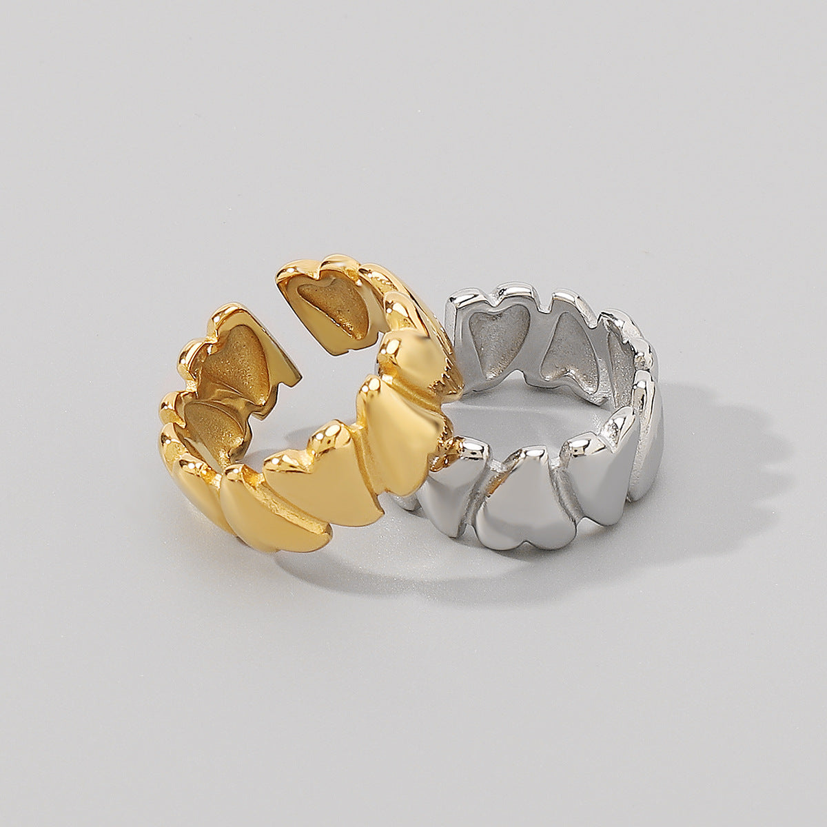 Wholesale  stainless steel irregular love ring retro personalized simple open ring