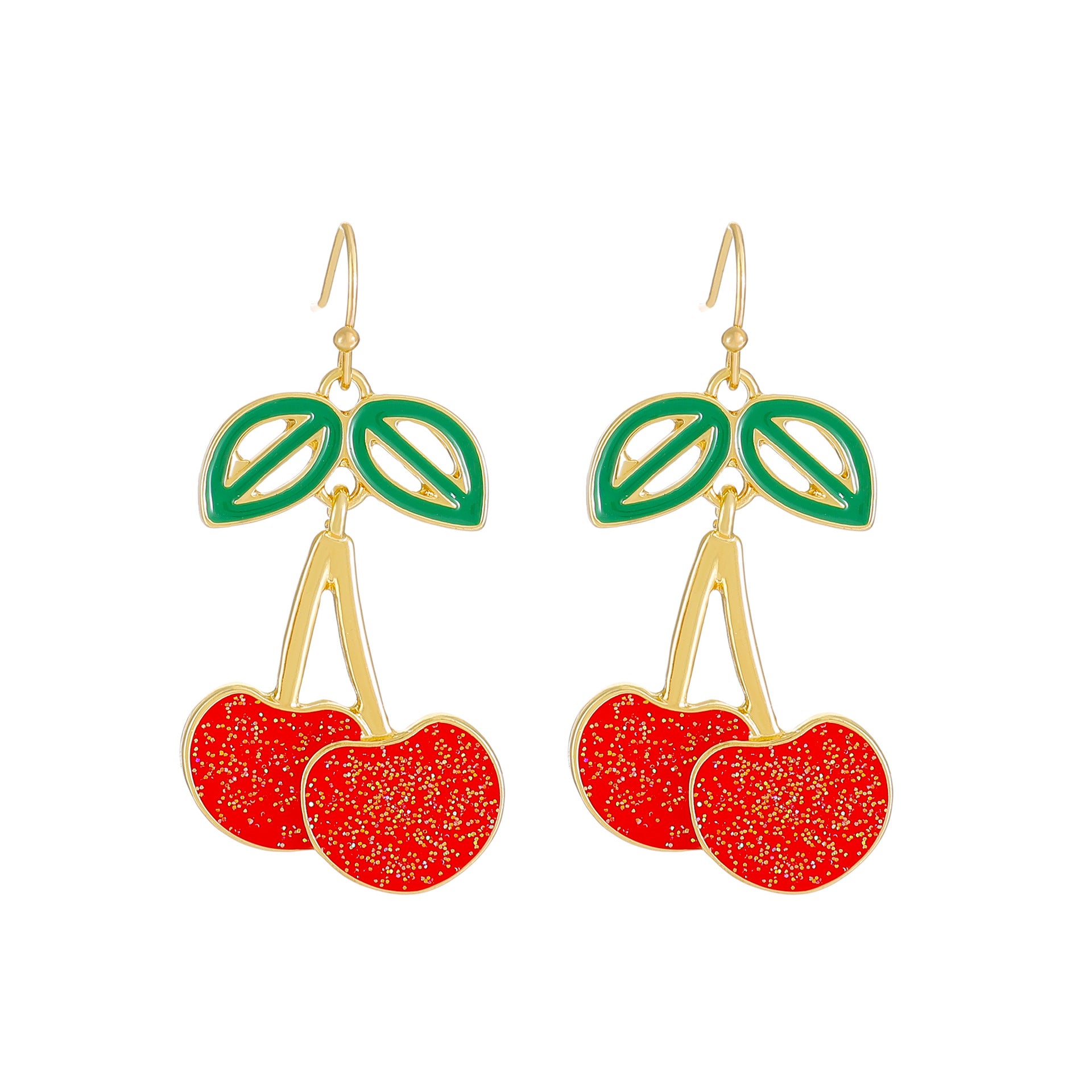 Wholesale  long cherries earrings creative  cute cherry earrings
