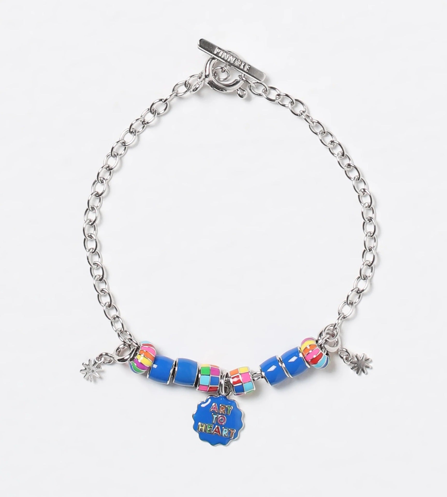 Wholesale Stainless steel oil dripping beaded multi-pendant colorful diamond bracelet