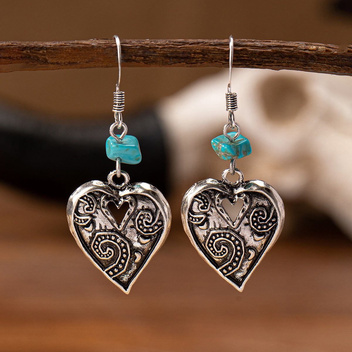 Wholesale Vintage Bull Head Conch Pendant Earrings