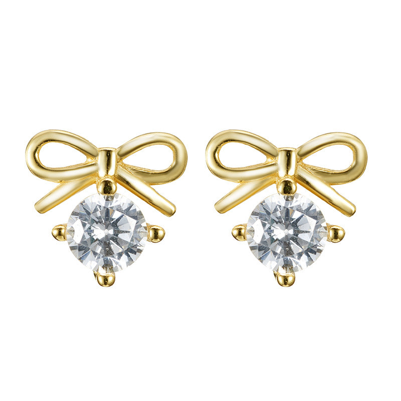 Wholesale Bow Light Luxury Micro Zirconia Earrings