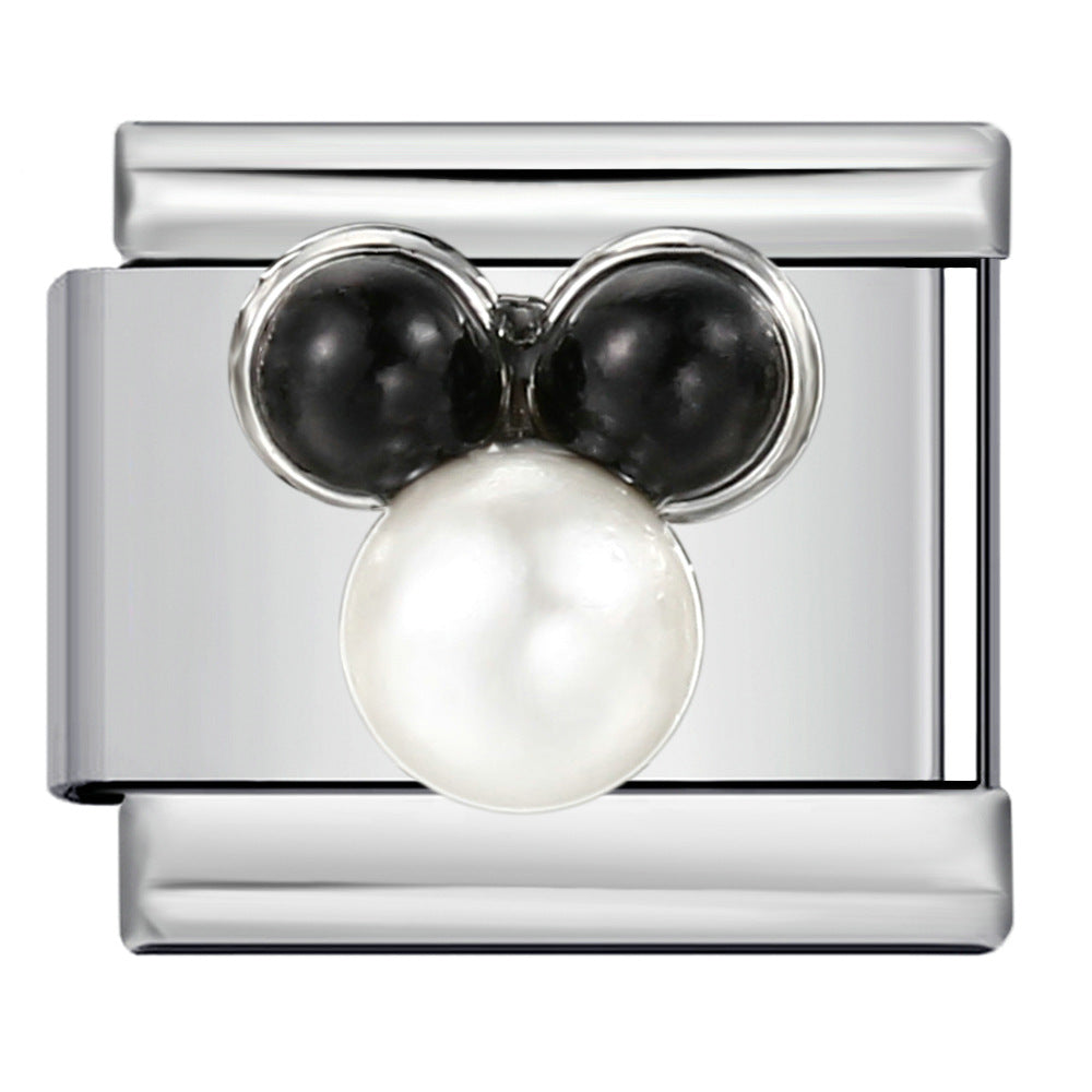 Wholesale Italian Charm Bracelet 9mm DIY Splicing Removable Bow Element Stainless Steel Composable Bracelet