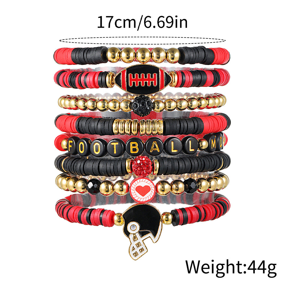 Wholesale Baseball Bracelet 8-piece Soft y Bracelet