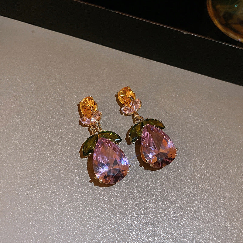 Wholesale Light luxury zircon water drop flower geometric necklace