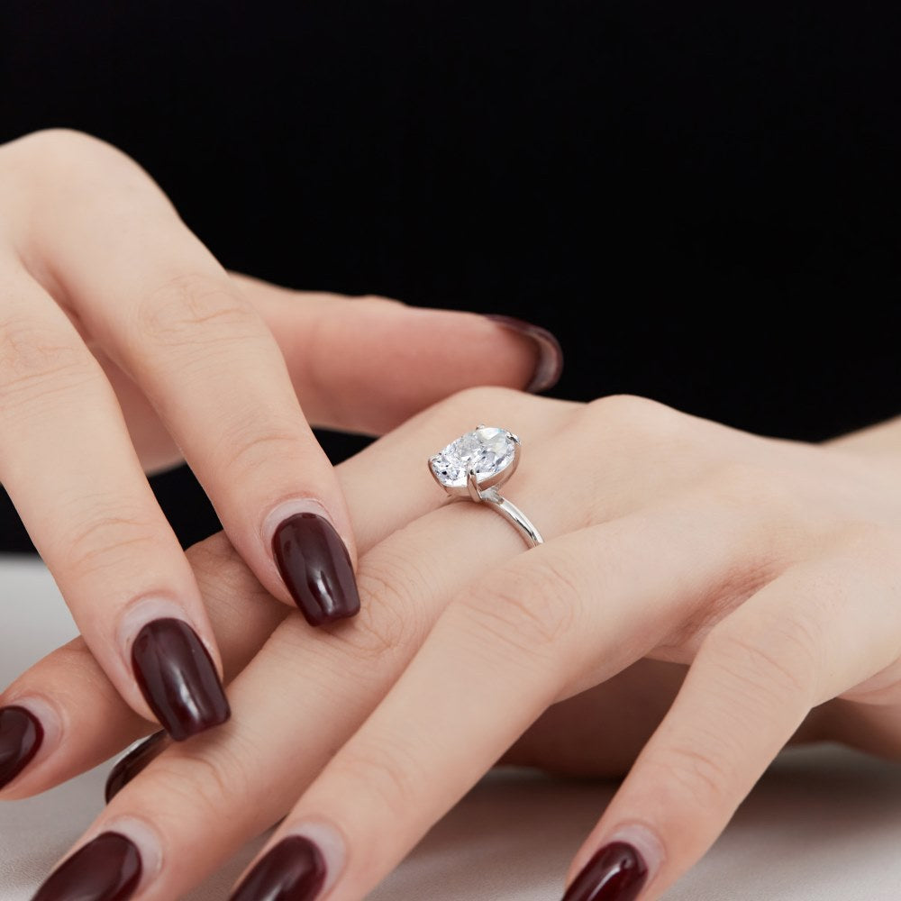 Wholesale 925 Sterling Silver Zircon Ring Women S Oval Radiant Cut High Carbon Diamond Look Jewelry Accessory Everyday Wear