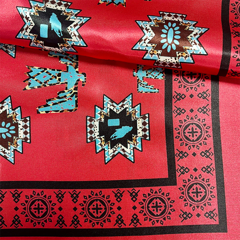 Wholesale Western Element Thunderbird Pattern Printed Square Scarf