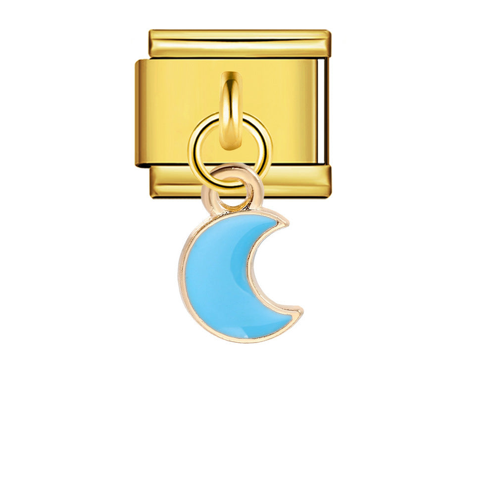 Wholesale  Italian Charm Bracelet 9mm DIY Star and Moon series  Creative Stainless Steel Composable Bracelet