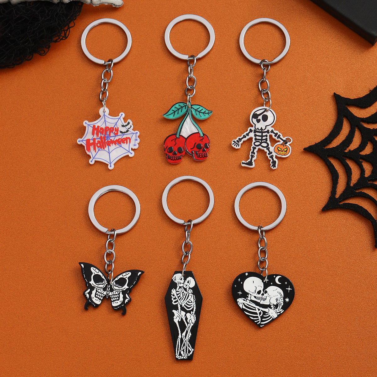 Wholesale  Skull Keychain Acrylic  Cherry Animal Keychain Bag Accessory Gift