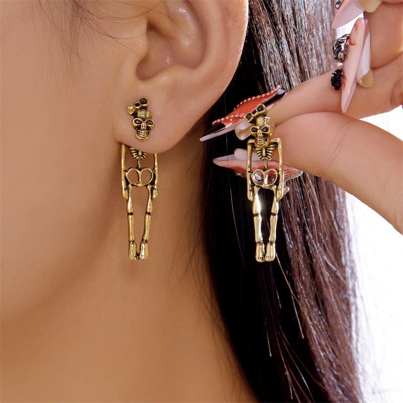 Wholesale Halloween Artificial Human Skeleton Pattern Earrings