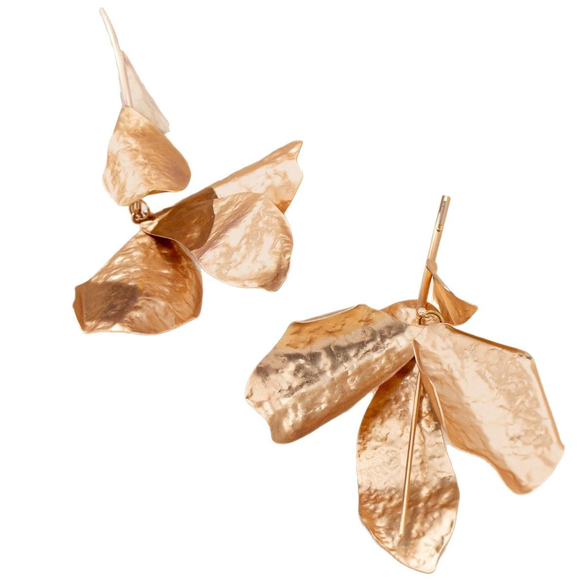 Wholesale  metal petal earrings creative high quality leaves temperament fashion evening earrings