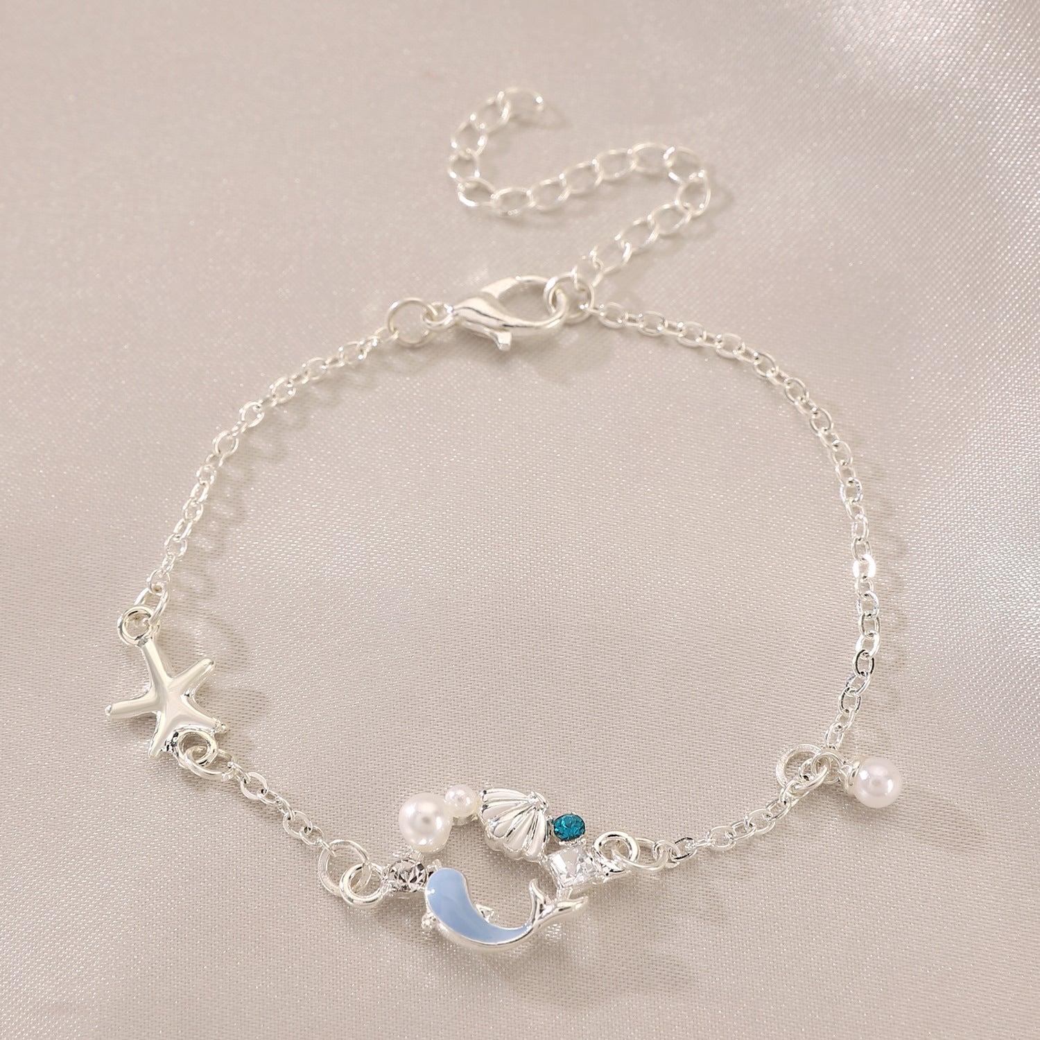 Wholesale Tassel Diamond Starfish  Pearl Earrings