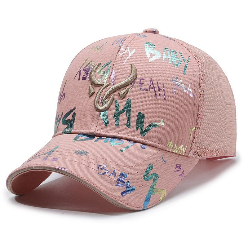 Wholesale Graffiti Embroidery Breathable Hat Baseball Cap ACC-HT-YuFeng001
