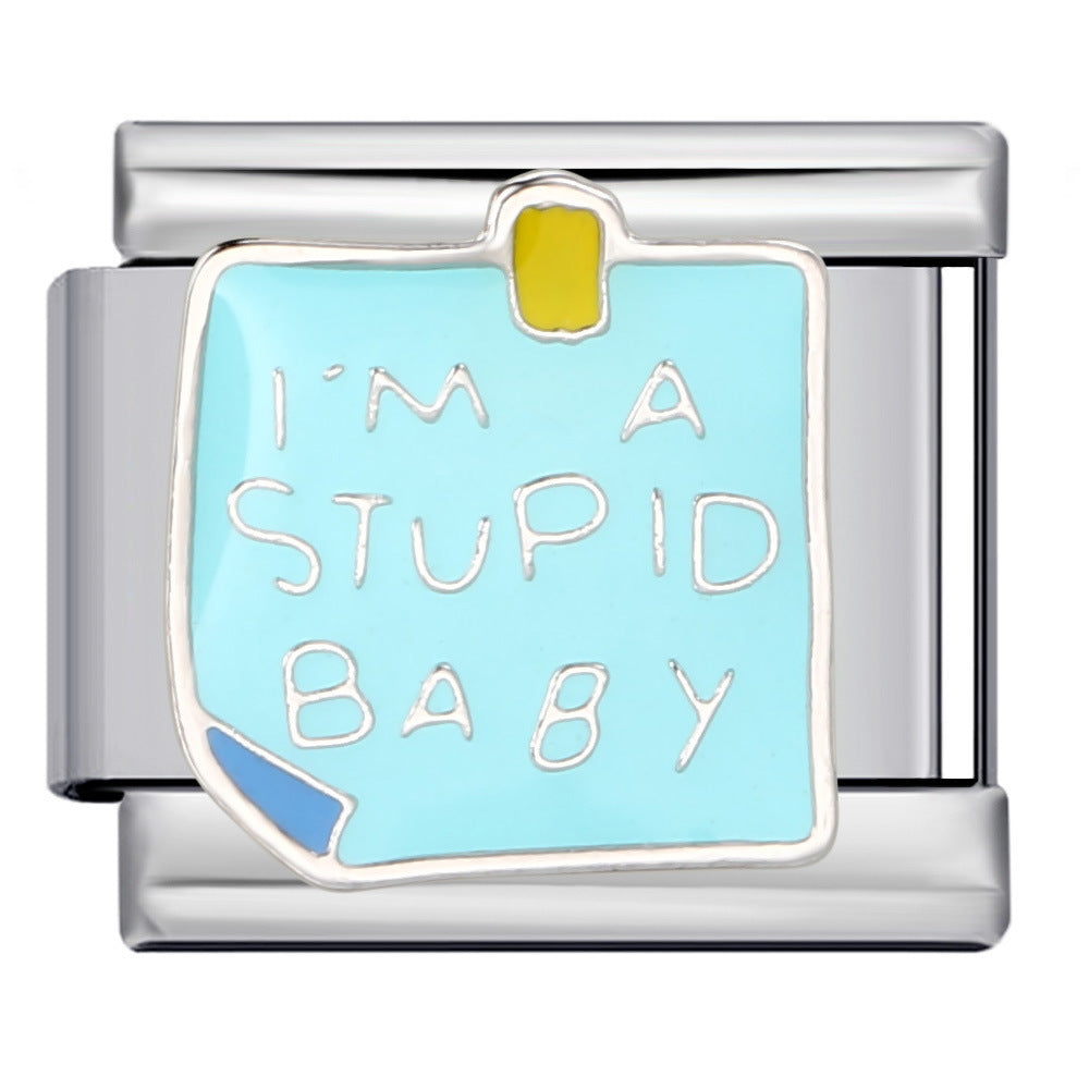 Wholesale 5pcs  9mm Italian Charm Starter Bracelets DIY square Single Section Creative Stainless Steel Composable Bracelet