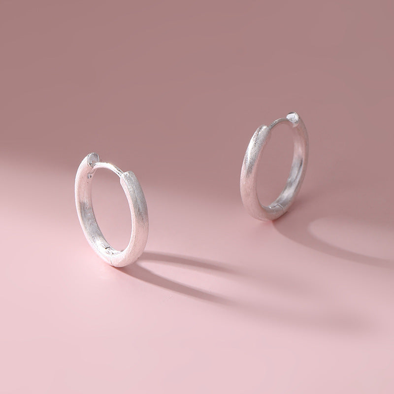 Wholesale 925 Sterling Silver Round Silk Plain Ring Earrings