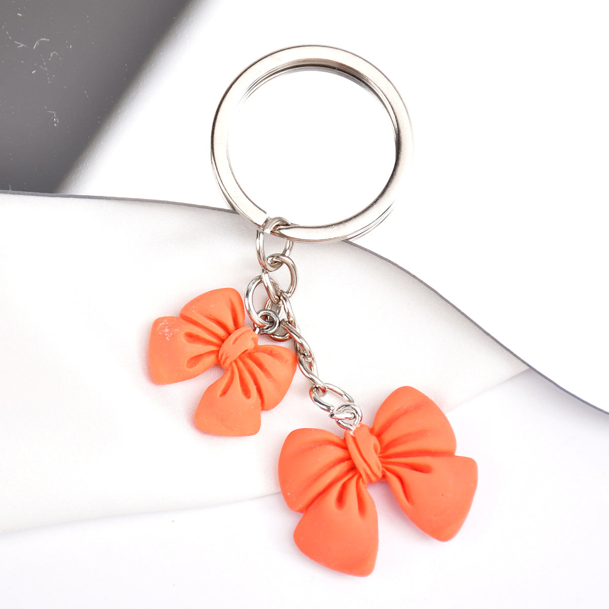 Wholesale  Candy Color Bow Flower Pendant  Keychain