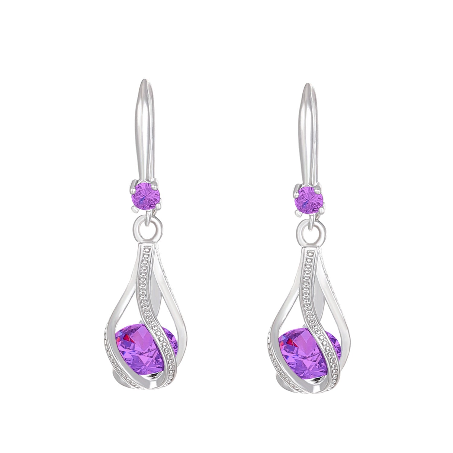 Wholesale Alloy Inlaid Zircon Drop Earrings Water Drop Hollow Rotating Design Fashion Jewelry Accessory For Bridal Party