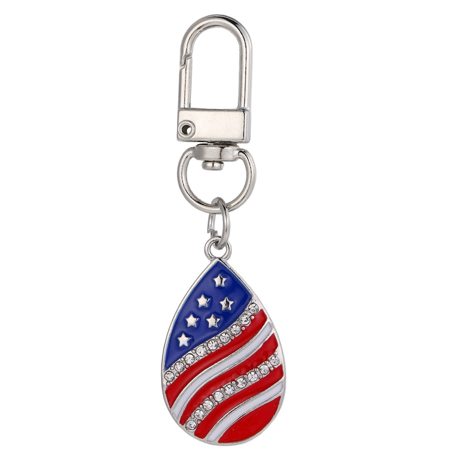 Wholesale  Independence Day Elements Red White Blue Flag Alloy Keychain