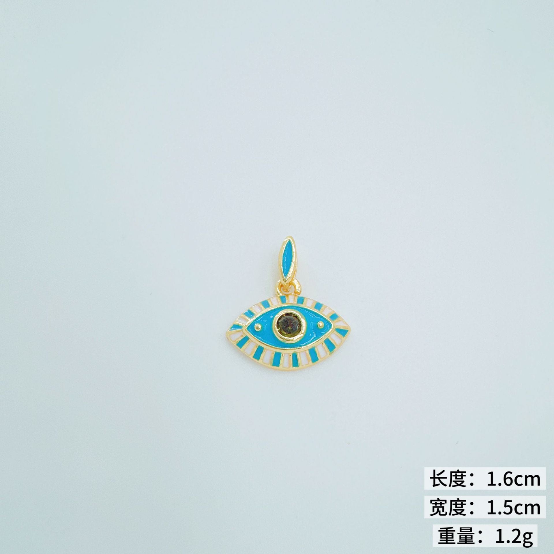 Wholesale Trendy Blue Evil Eye Pendant Charm Copper Gold Plated DIY Jewelry Accessory