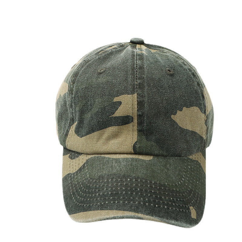 Wholesale Cotton Washed Hat Denim Camouflage Curved Brim Baseball Cap ACC-HT-LueLan016