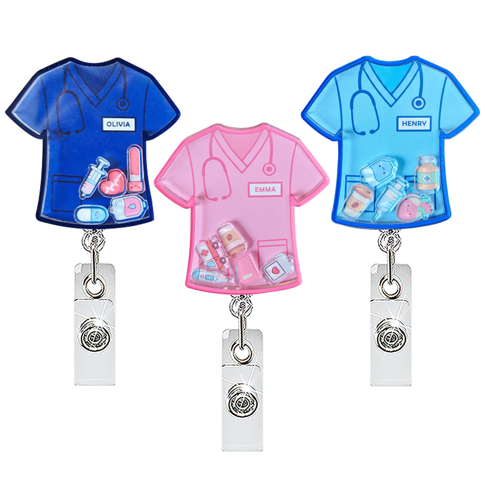 Wholesale Stylish Acrylic Swivel Retractable Badge Reel - Trendy ID Badge Holder for Medical Uniform or Daily Use